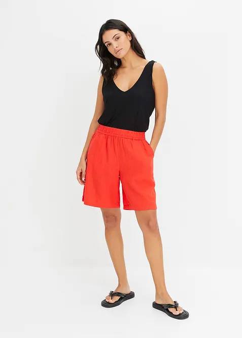 Instapbermuda in een luchtige linnenmix, bonprix