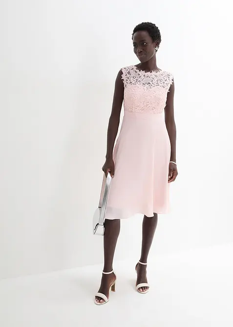 Mini jurk met kant, bonprix