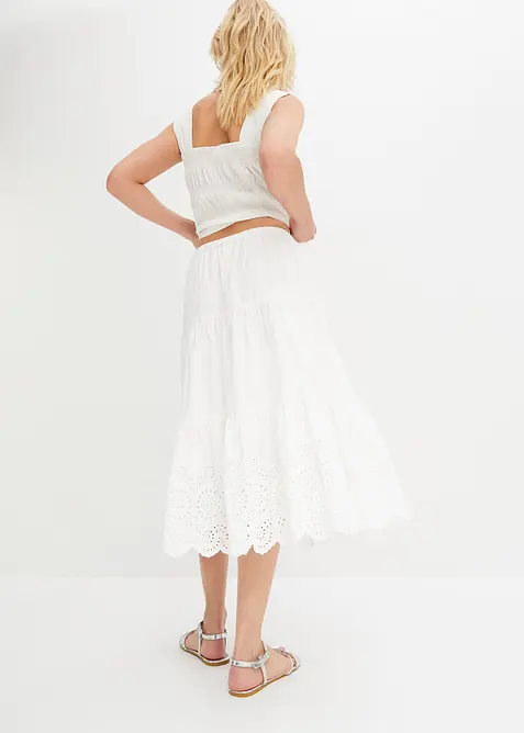 Strokenrok met broderie anglaise, bonprix