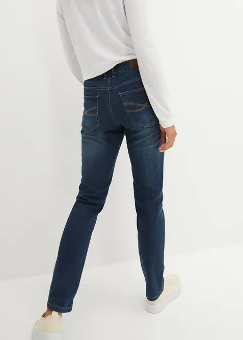 Stretch jeans mid waist, straight, bonprix