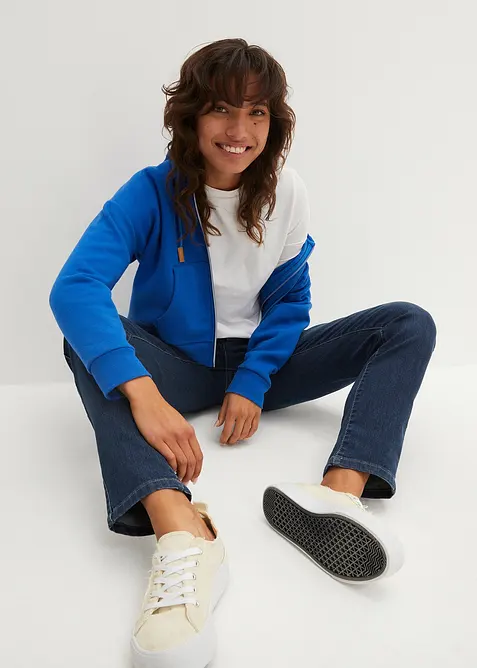 Stretch jeans mid waist, straight, bonprix