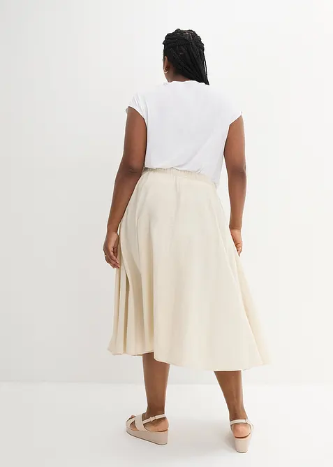 Midirok van een soepele linnenmix, bonprix