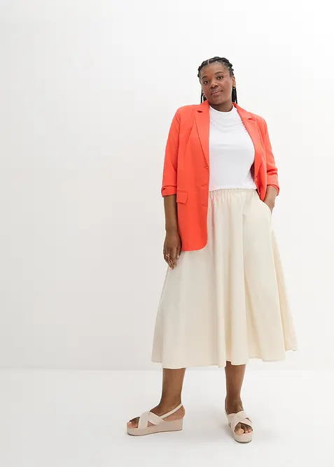 Midirok van een soepele linnenmix, bonprix