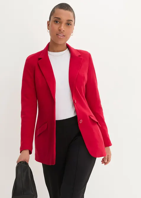 Lange blazer van katoen-jersey, bonprix