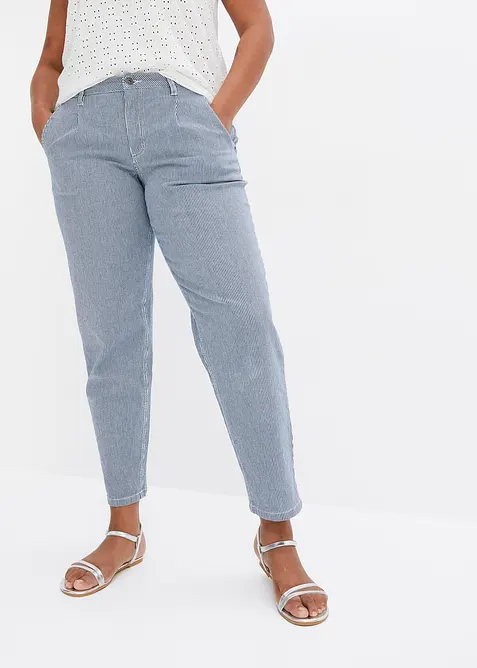Barrel jeans met strepen, mid waist, bonprix