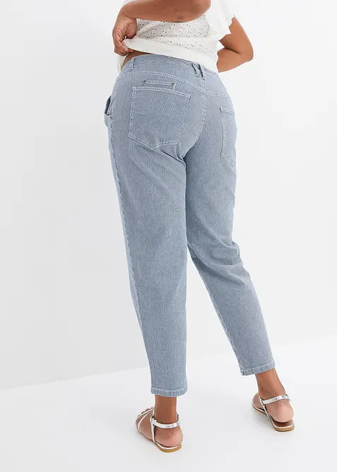 Barrel jeans met strepen, mid waist, bonprix