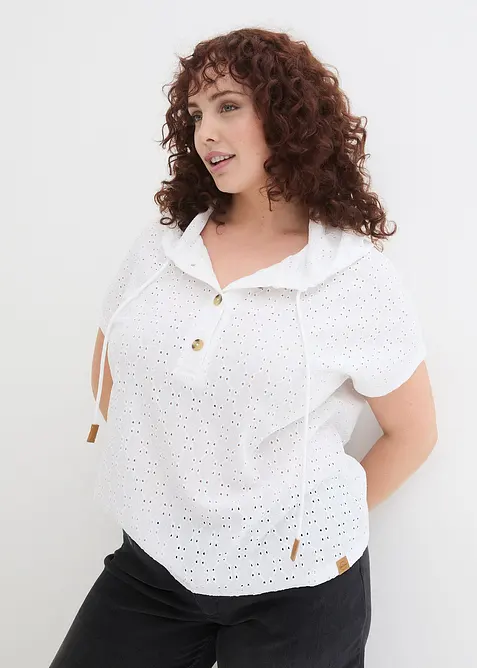 Henley shirt met capuchon, bonprix