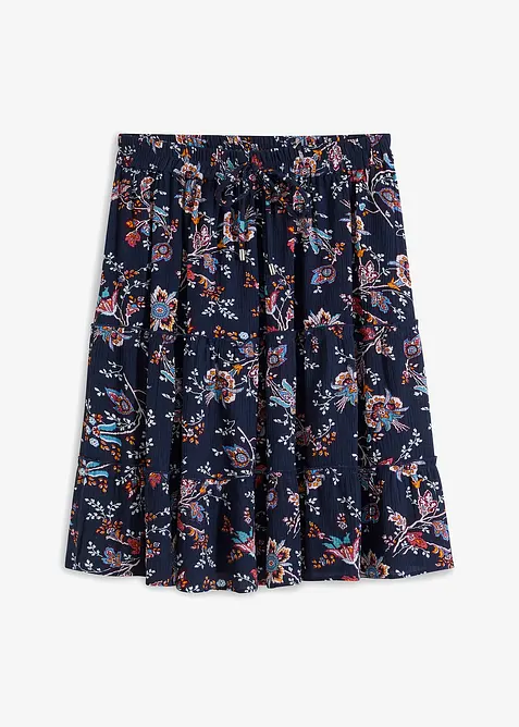 Gedessineerde minirok van vloeiende viscose, bonprix