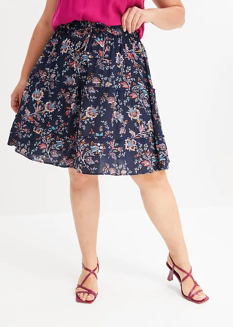 Gedessineerde minirok van vloeiende viscose, bonprix