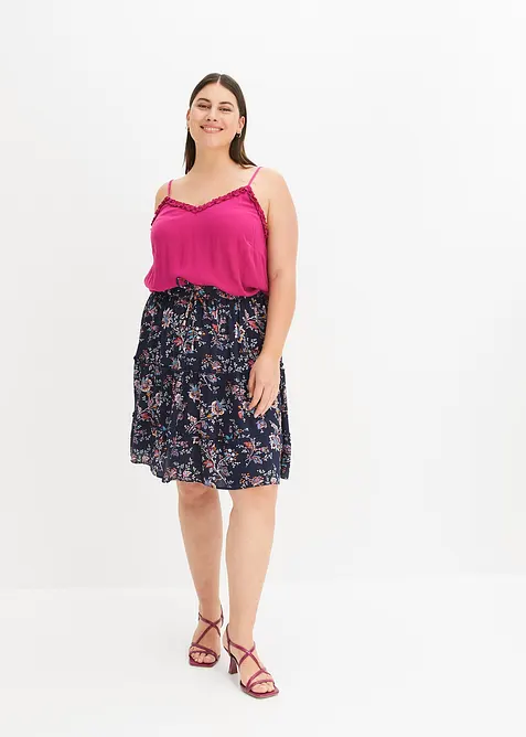 Gedessineerde minirok van vloeiende viscose, bonprix