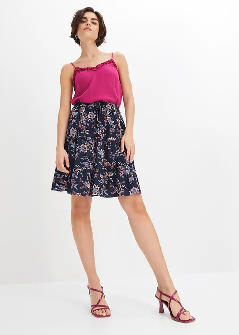 Gedessineerde minirok van vloeiende viscose, bonprix