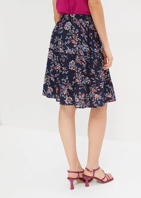 Gedessineerde minirok van vloeiende viscose, bonprix