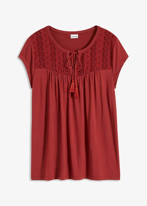 Shirt met broderie anglaise, bonprix