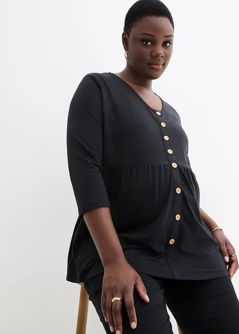 2-in-1 zwangerschaps- en borstvoedingstop van biologisch katoen, bonprix