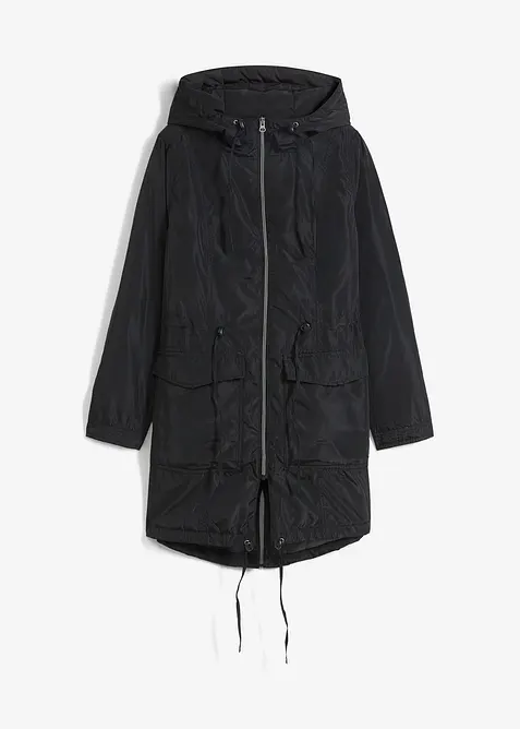 Licht gewatteerde, lange jas met tunnelkoord, bonprix