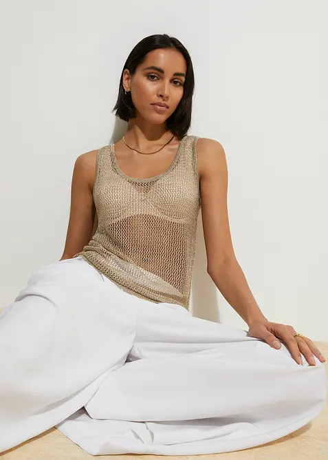 Gebreide top in een zachte viscosemix, bonprix