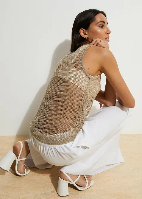 Gebreide top in een zachte viscosemix, bonprix