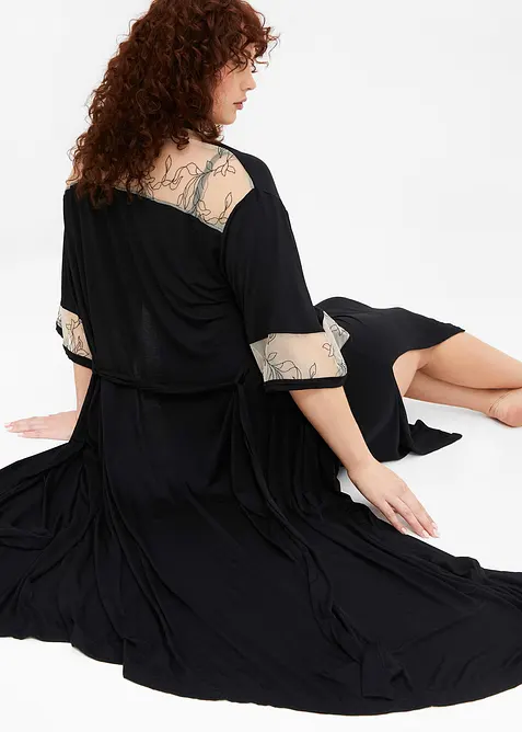 Lange kimono van viscose met borduursel, bonprix