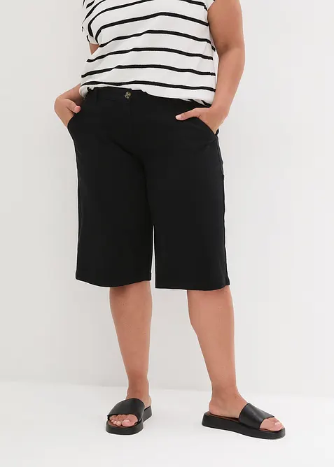 Knielange, katoenen bermuda met utility details, bonprix