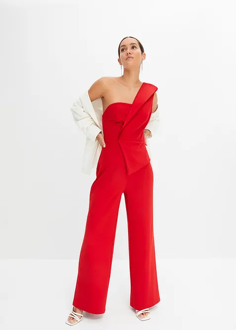 Jumpsuit van crêpe met structuur, bonprix