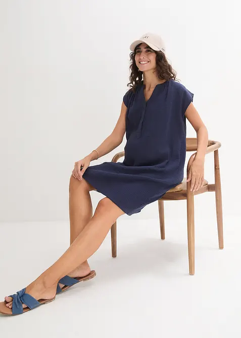 Mousseline zwangerschapsjurk/voedingsjurk van mousseline, bonprix