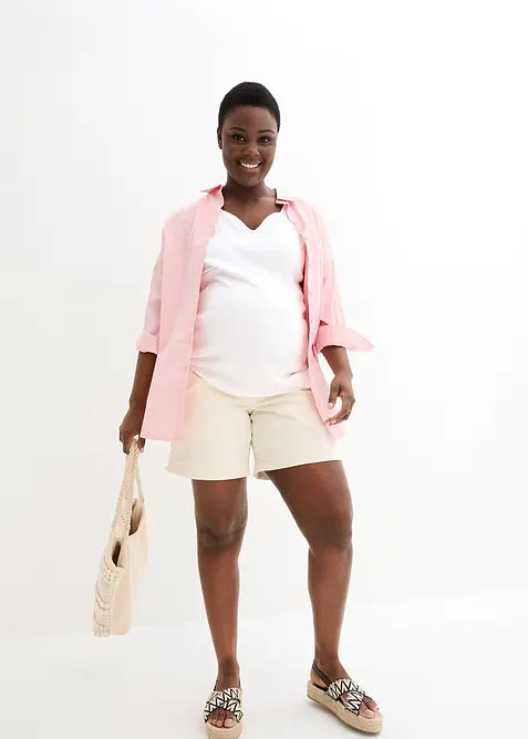 Oversized blouse van katoen met 3/4 mouwen, bonprix