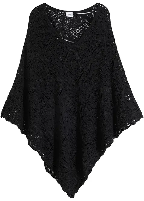 Poncho met gehaakte look, bonprix