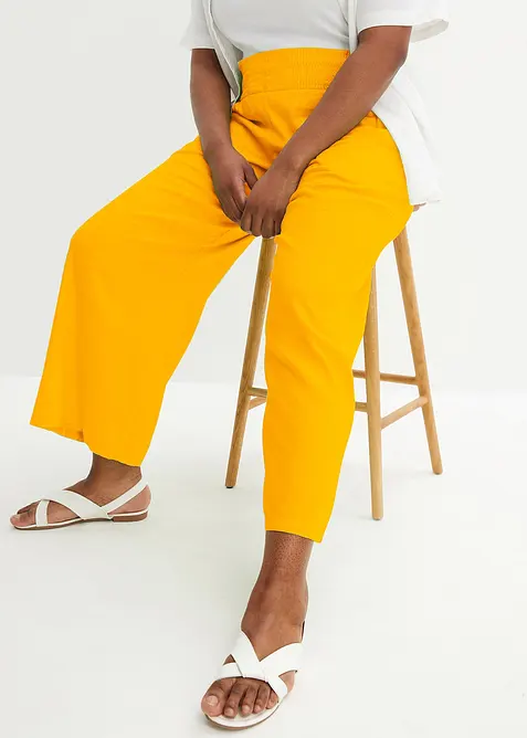 Marlene Dietrich broek in een luchtige linnenmix, bonprix