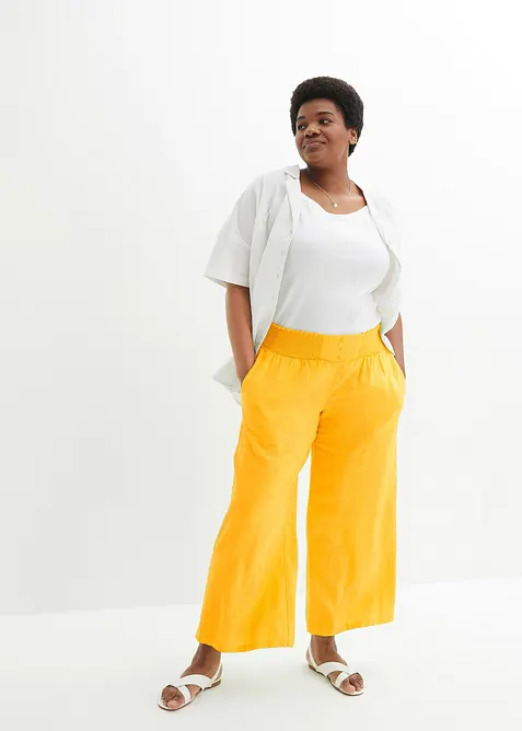 Marlene Dietrich broek in een luchtige linnenmix, bonprix