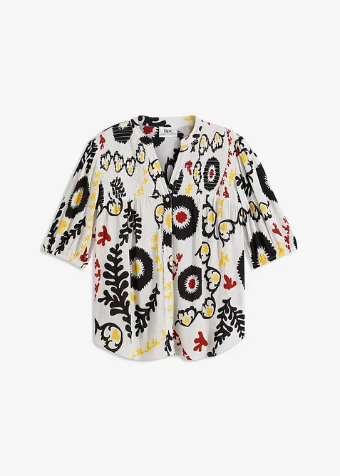 Crinkle blouse met smokwerk van soepele viscose, bonprix