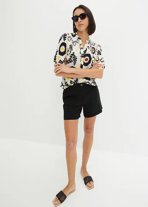 Crinkle blouse met smokwerk van soepele viscose, bonprix