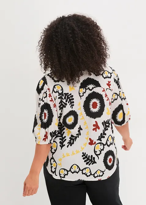 Crinkle blouse met smokwerk van soepele viscose, bonprix