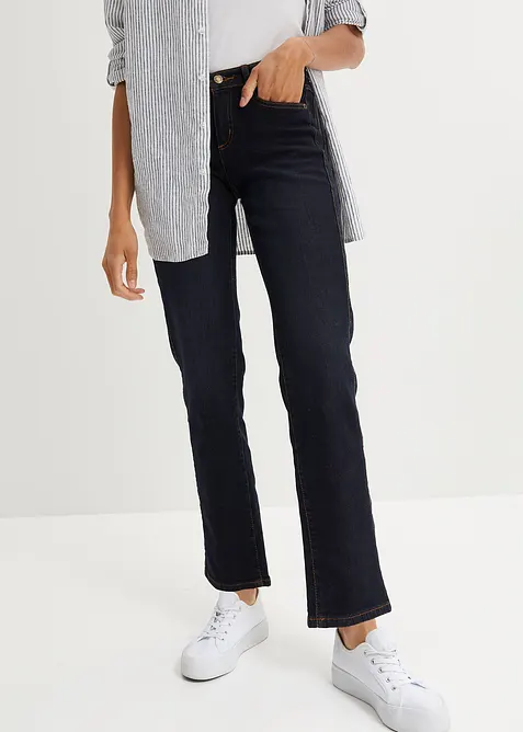 Straight mid waist jeans met stretch, bonprix