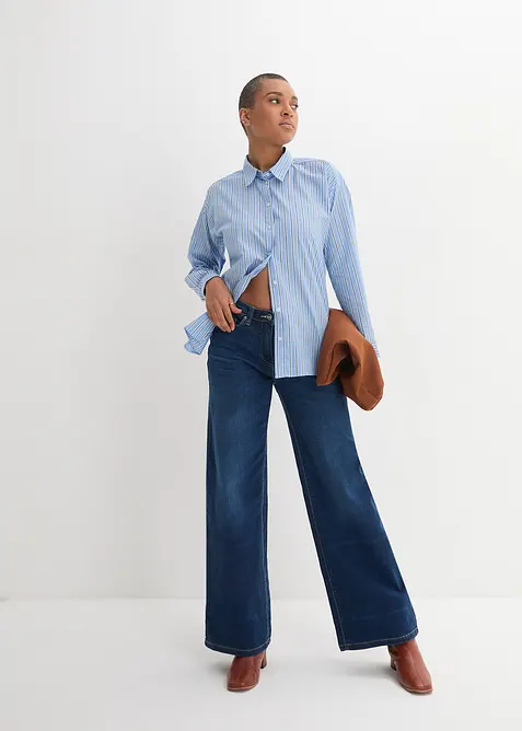Wide leg jeans mid waist, comfort tailleband, bonprix