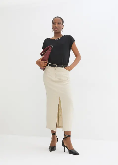 Shirt met zijde, bonprix