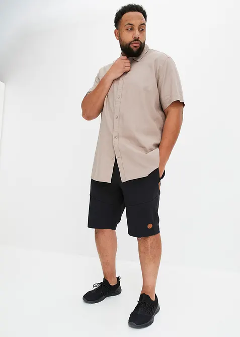 Overhemd met linnen, korte mouw, bonprix