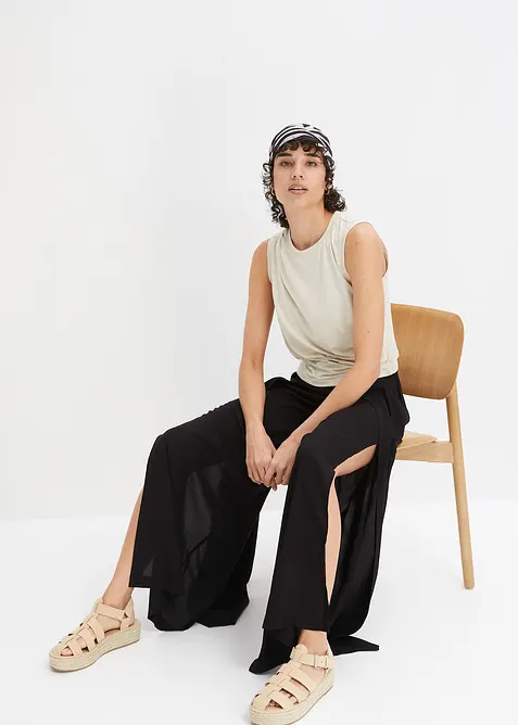 Viscose broek met splitten, bonprix