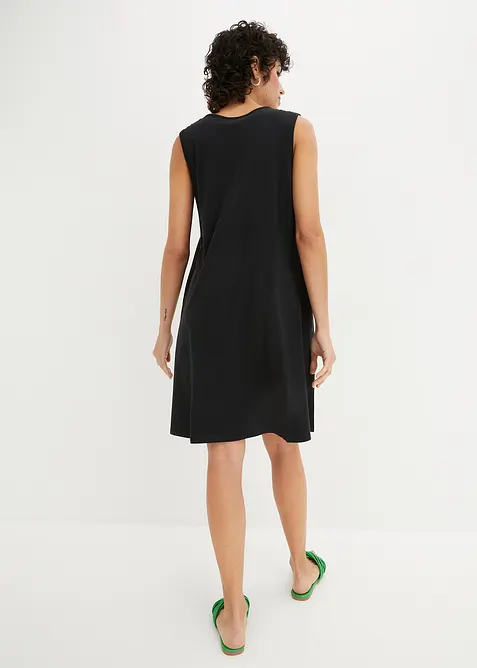 Korte jersey jurk in A-lijn, mouwloos, bonprix