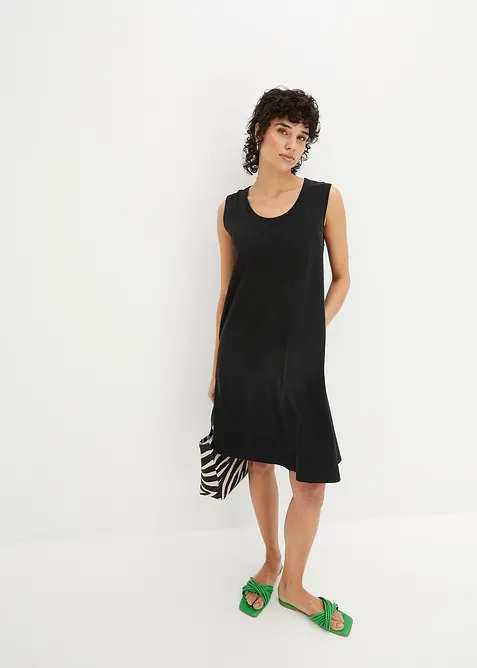 Korte jersey jurk in A-lijn, mouwloos, bonprix