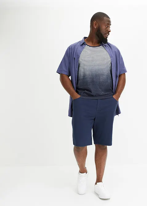 Overhemd met linnen, korte mouw, bonprix