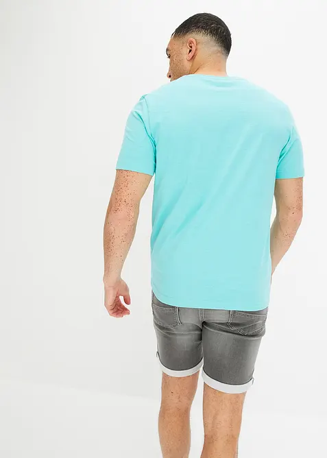 T-shirt met V-hals van biologisch katoen, bonprix