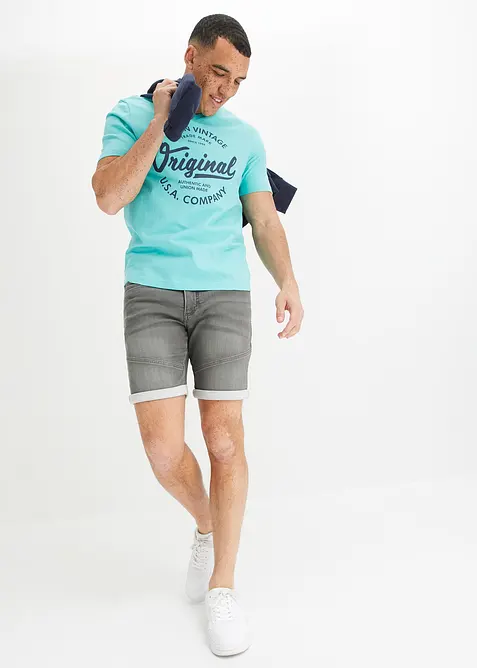 T-shirt met V-hals van biologisch katoen, bonprix