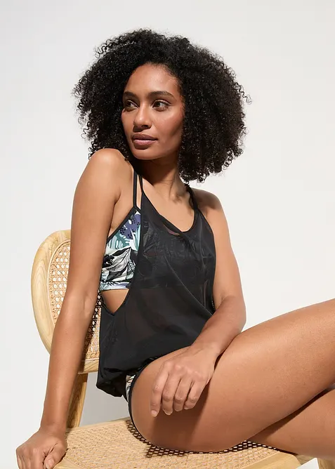 Oversized tankini met bralette top (3-dlg. set), bonprix