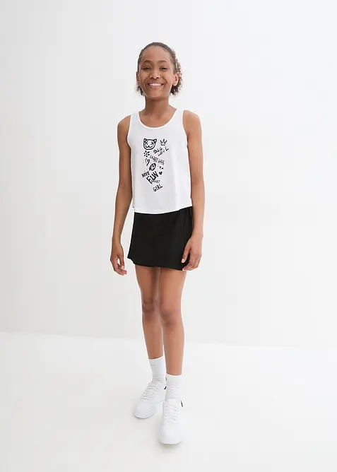 Meisjes top en broekrok van biologisch katoen (2-dlg. set), bonprix