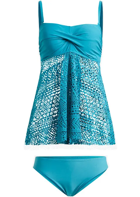 Lange tankini met kant (2-dlg. set), bonprix