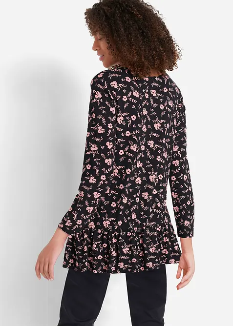 Lange shirt tuniek in een viscosemix, bonprix