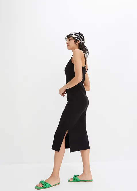 Geribde bodycon jurk van elastische katoenmix, bonprix