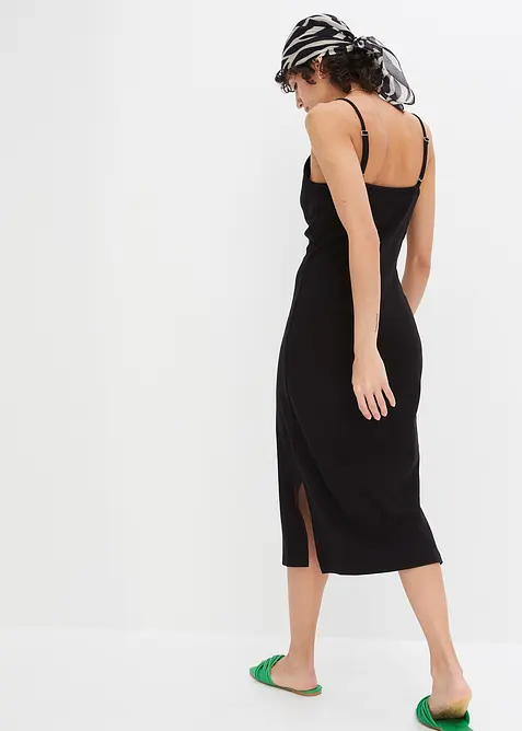 Geribde bodycon jurk van elastische katoenmix, bonprix