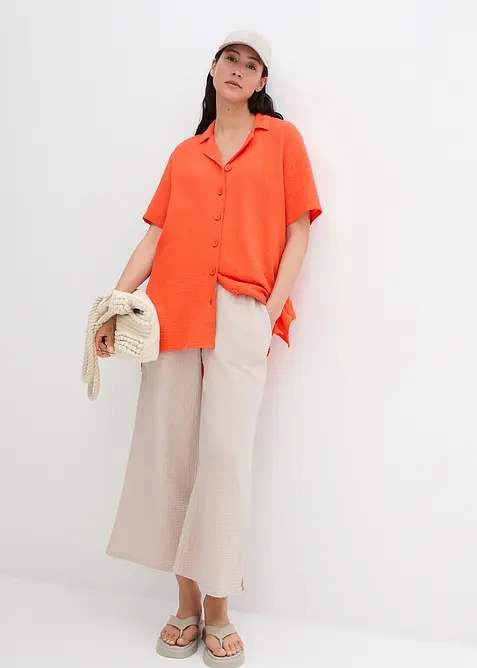 Lange mousseline overhemdblouse, bonprix