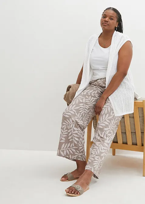 Gedessineerde palazzo broek van viscose, bonprix